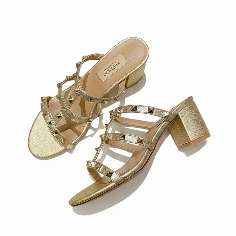 Elegant Studded Heeled Sandals