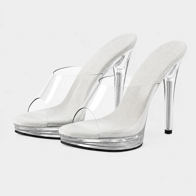 Luxury Style Transparent Heeled Sandals