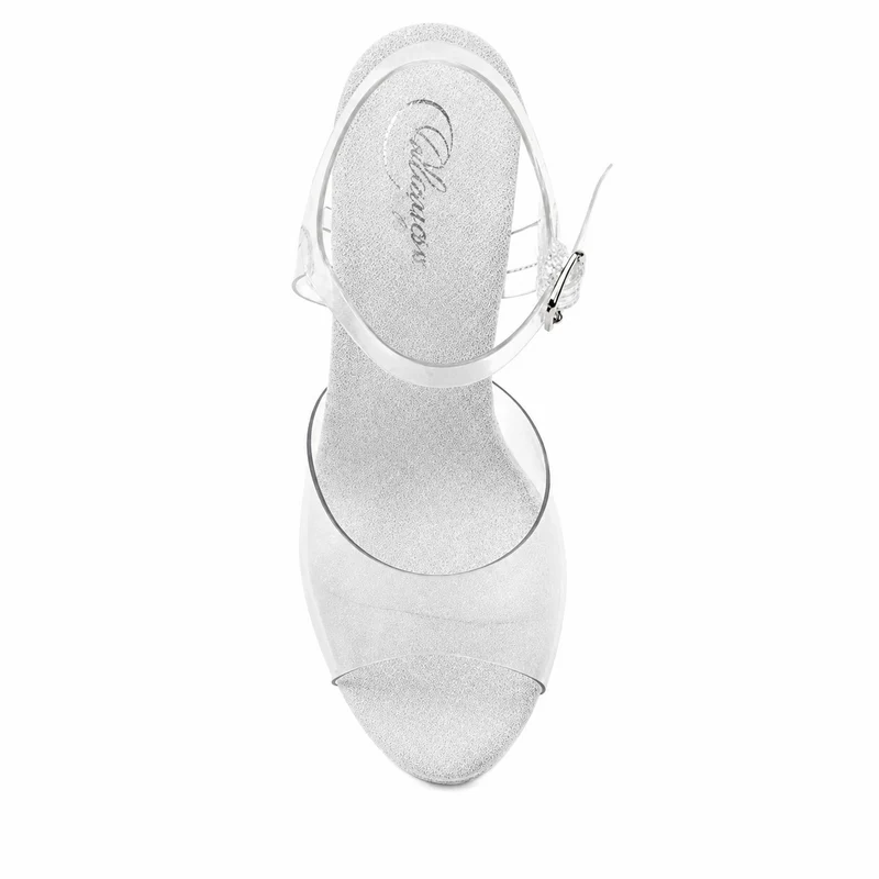 Crystal Effect Transparent Stiletto Sandals