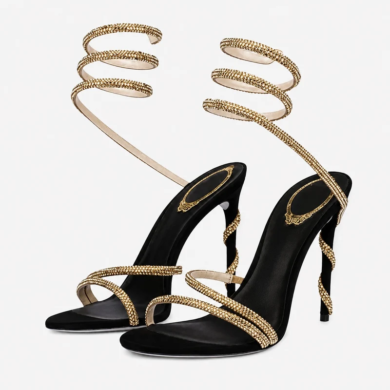 Women's Chic Spiral Heeled Sandals