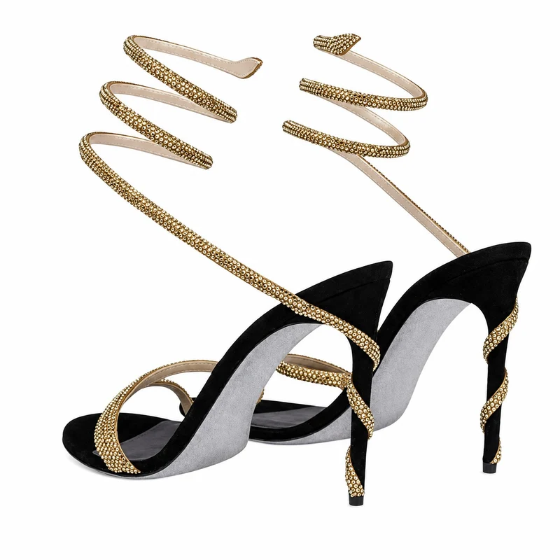Women's Chic Spiral Heeled Sandals