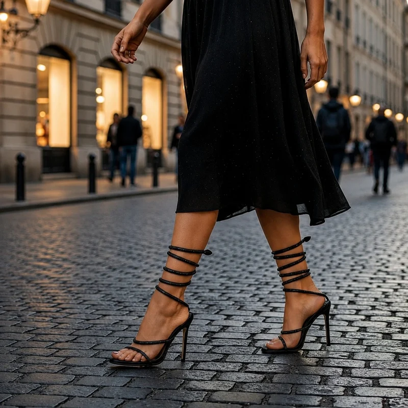 Women's Chic Spiral Heeled Sandals
