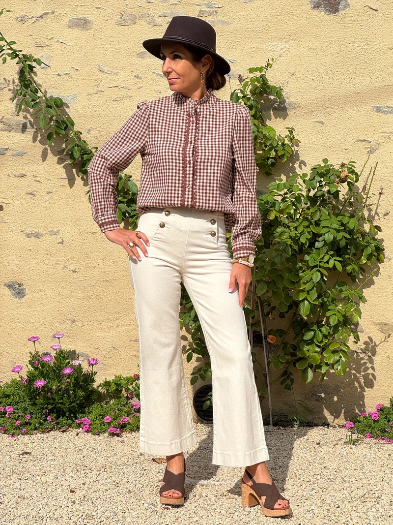 Chemise ANSELIN marron In April 1986