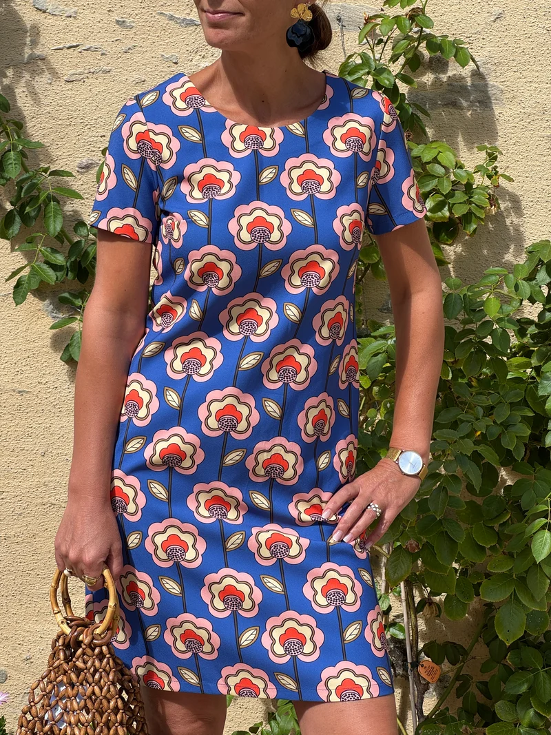 Robe Seventies n°190 Bleu Hippocampe