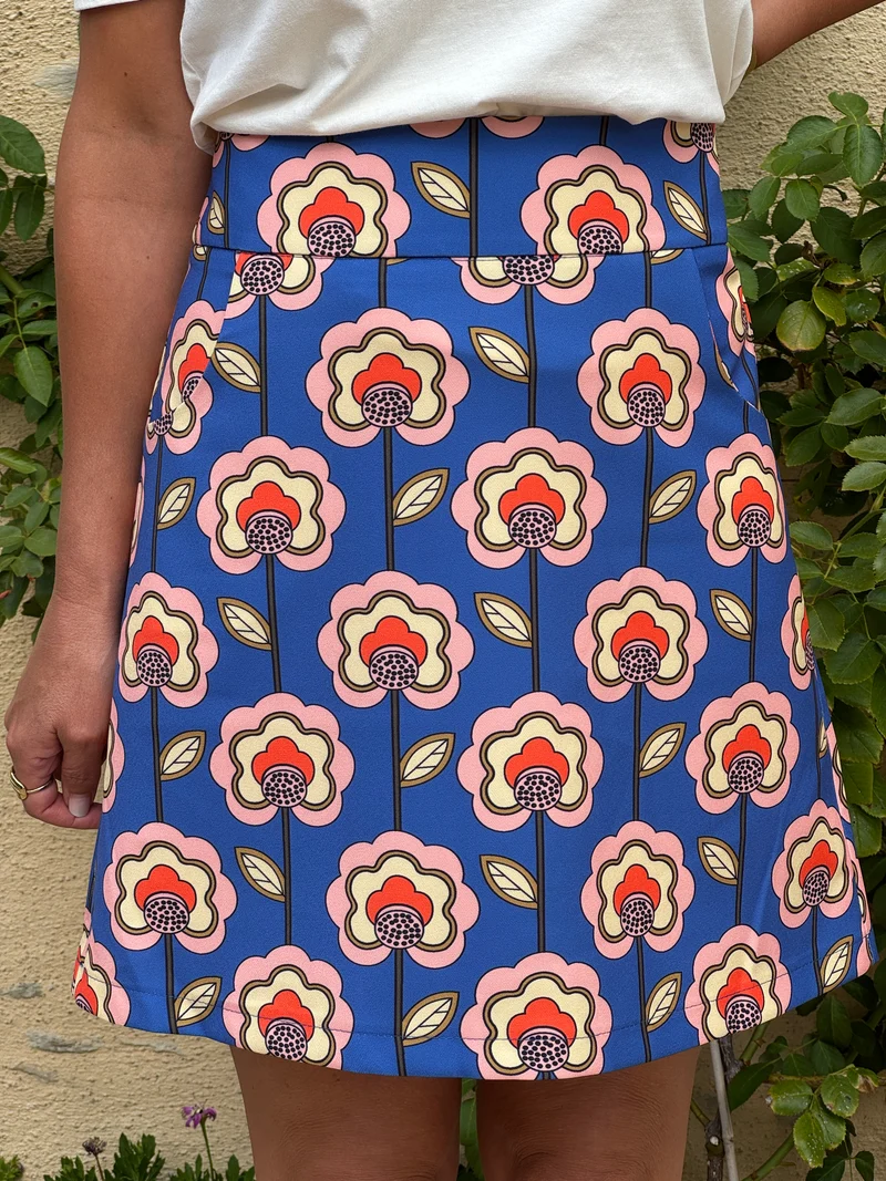 Jupe SEVENTIES n°190 bleu Hippocampe