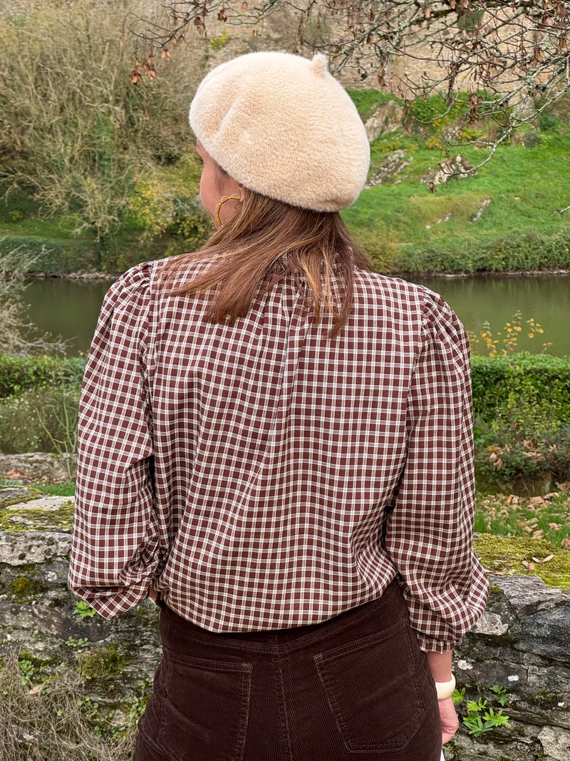 Chemise vichy marron et beige AVELINE In april 1986