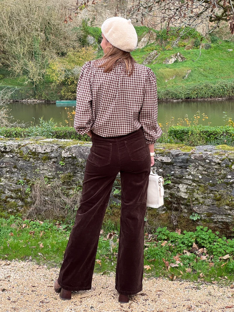 Chemise vichy marron et beige AVELINE In april 1986