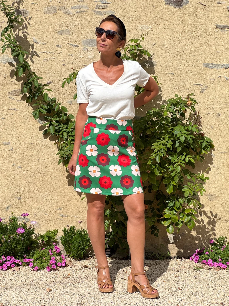 Jupe SEVENTIES n°121 verte Hippocampe