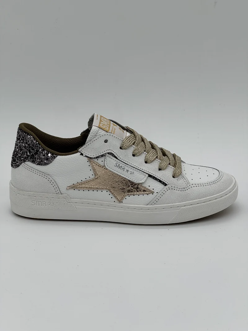 Basket blanc doré paillettes bronze ALE E450 Semerdjian