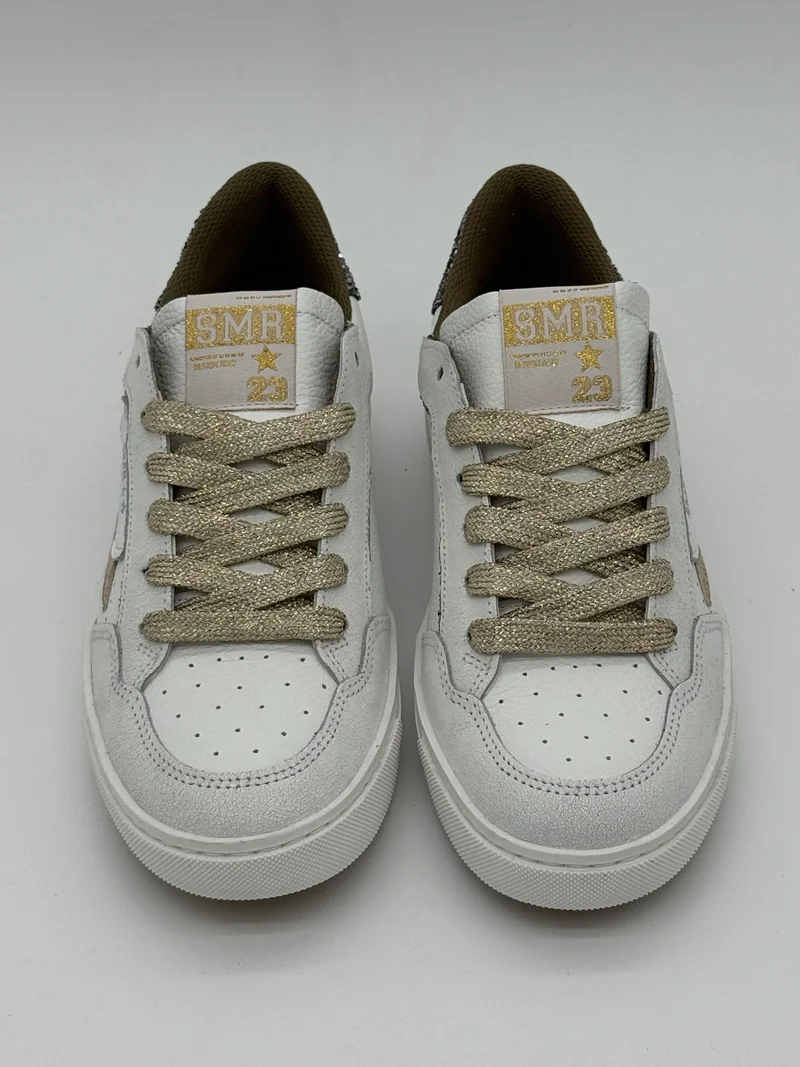 Basket blanc doré paillettes bronze ALE E450 Semerdjian