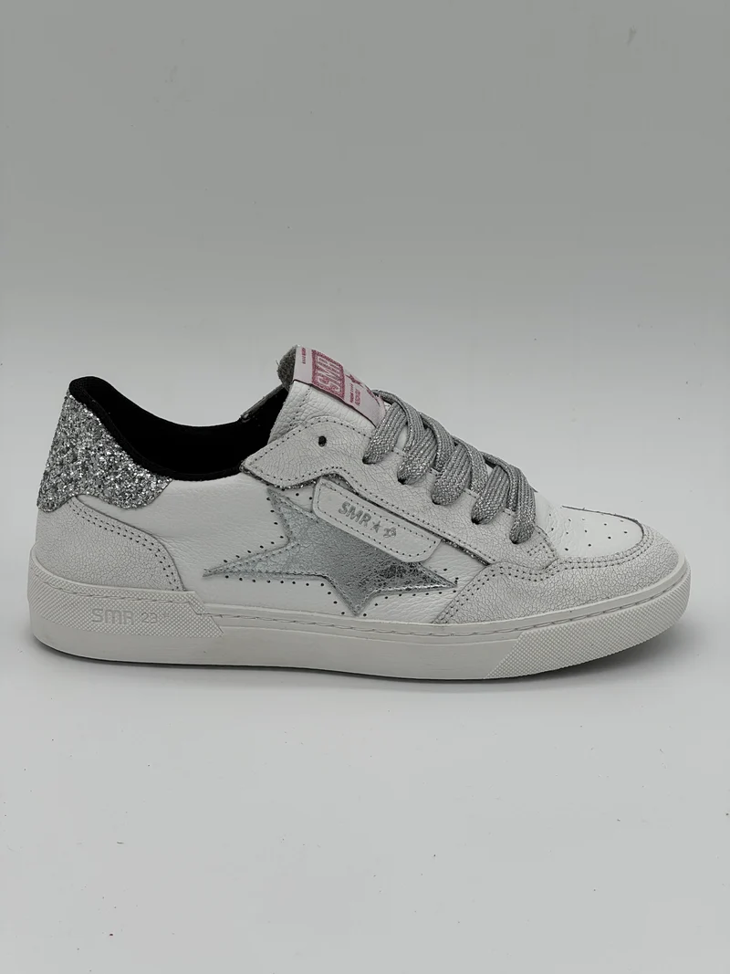 Basket blanc paillettes argentées ALE E451 Semerdjian