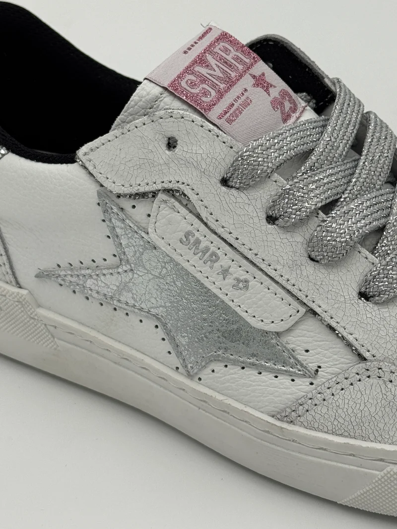 Basket blanc paillettes argentées ALE E451 Semerdjian