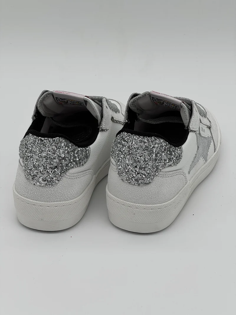 Basket blanc paillettes argentées ALE E451 Semerdjian