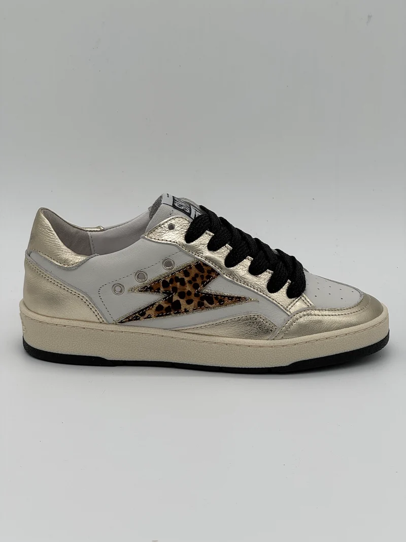 Basket blanc dorés léopard DANY C838 Semerdjian
