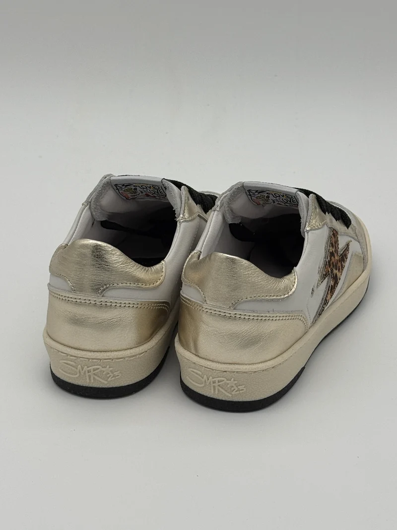 Basket blanc dorés léopard DANY C838 Semerdjian