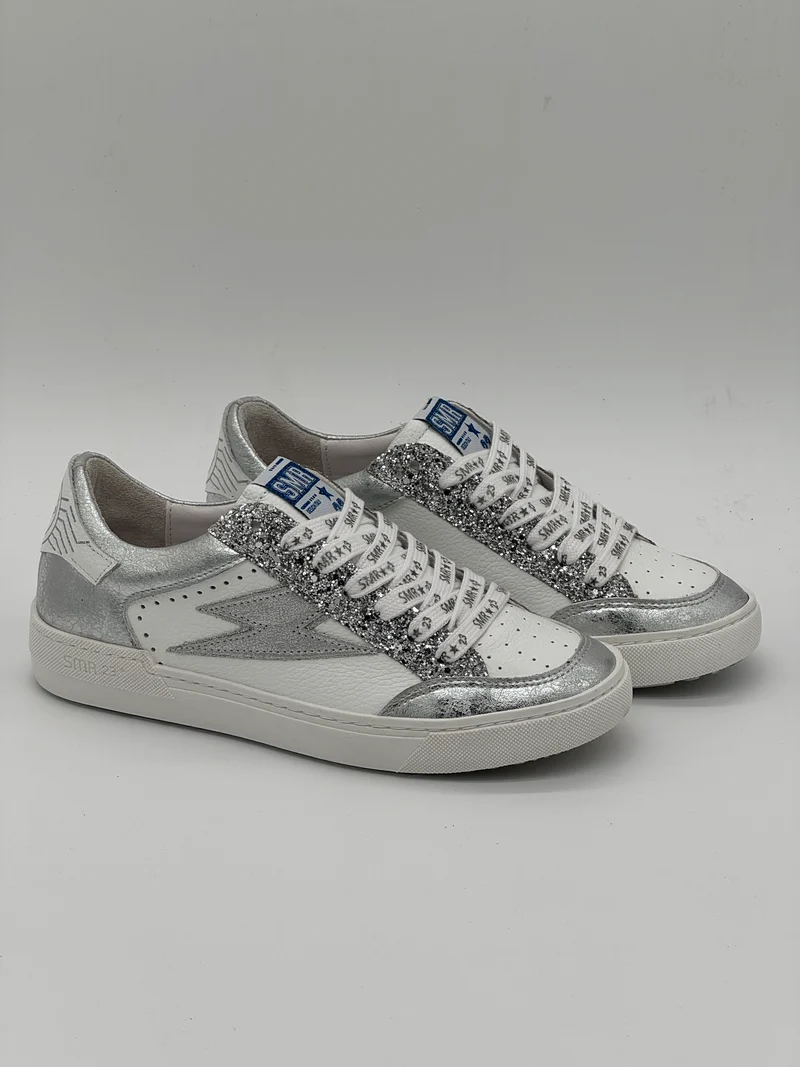 Basket blanc paillettes argent NOUBAR E464 Semerdjian