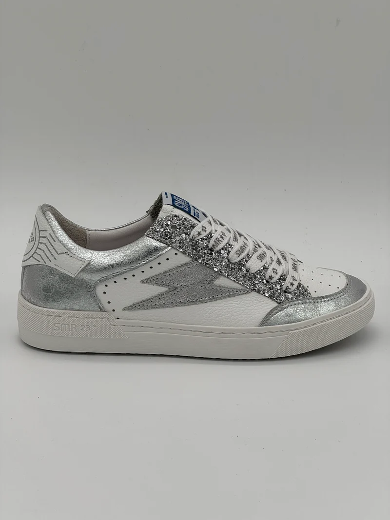 Basket blanc paillettes argent NOUBAR E464 Semerdjian