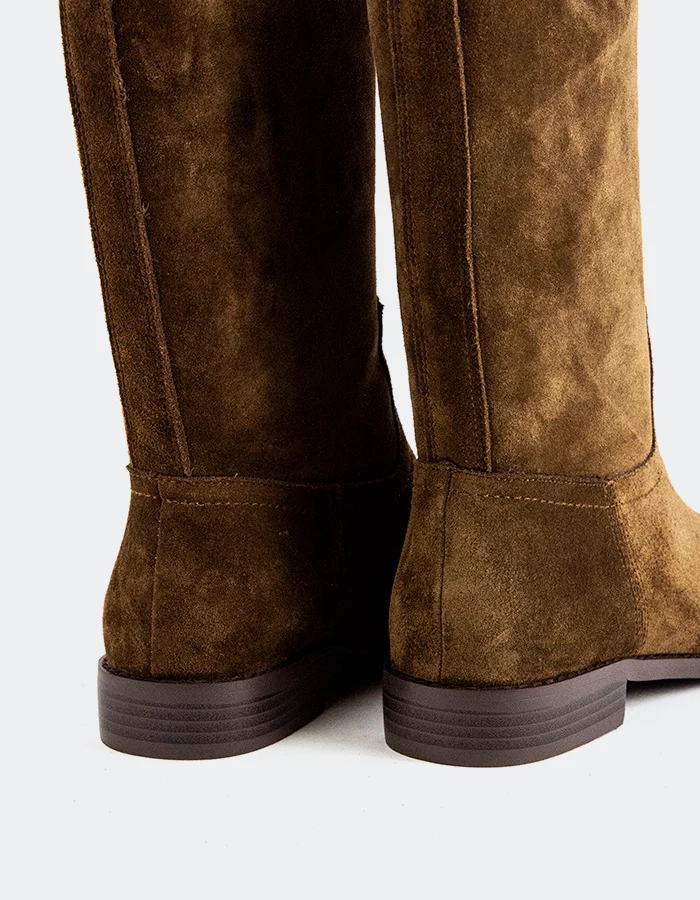 Nolene Khaki Suede