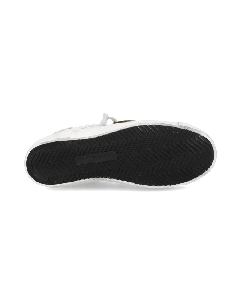 Sneakers Prsx Women with Animal-Print Shield, White Gold Avio