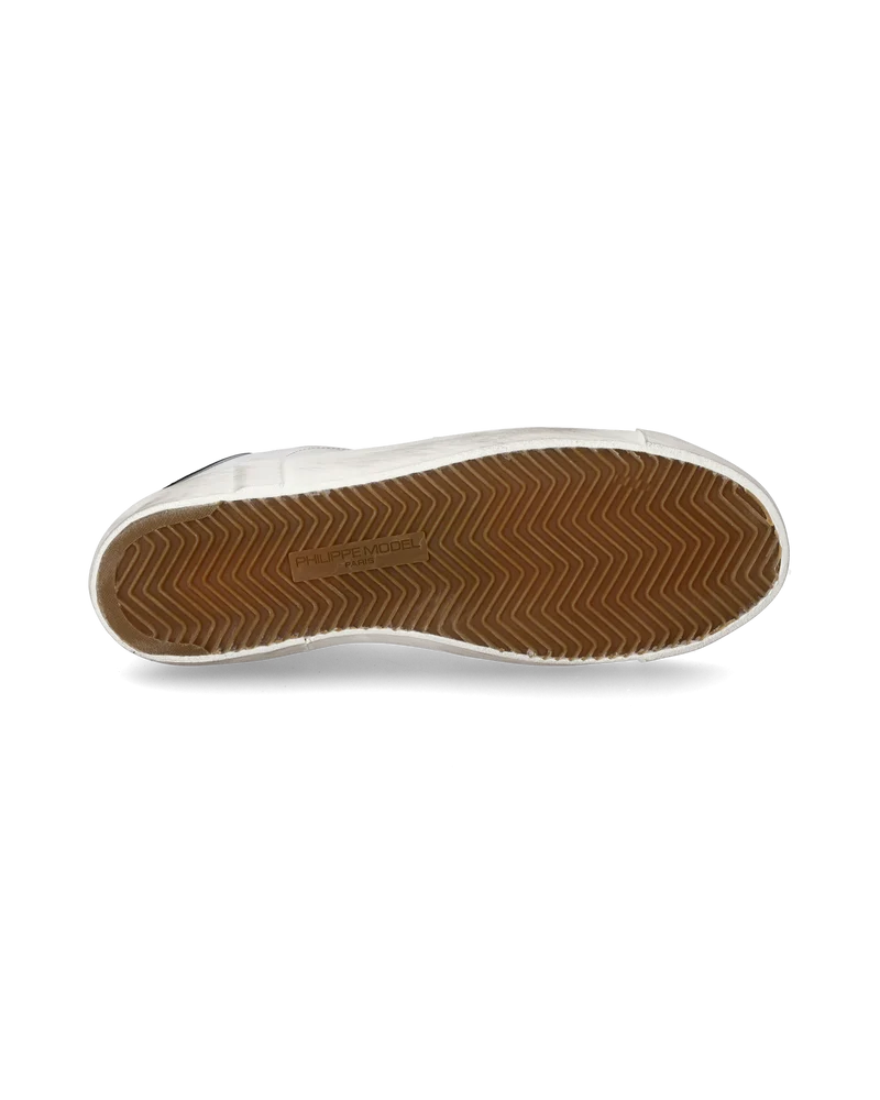 Men's Prsx Low-Top Sneakers in Leather, White Black