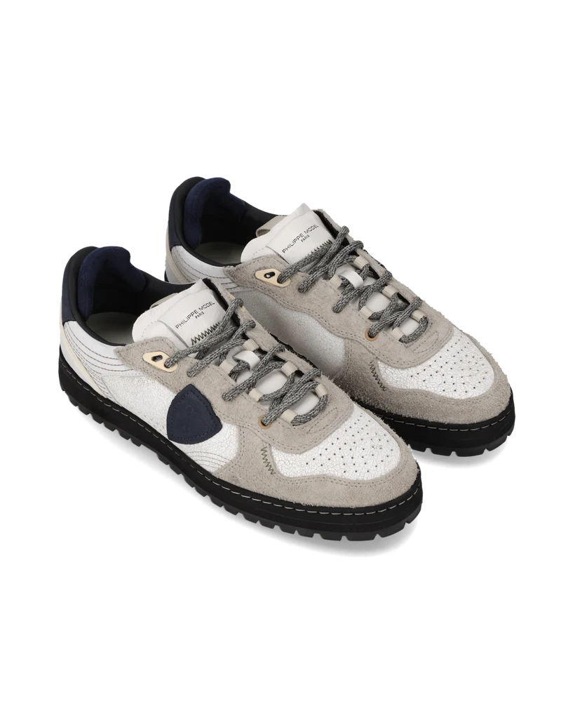 Sneakers Pgal Men, White Blue Beige