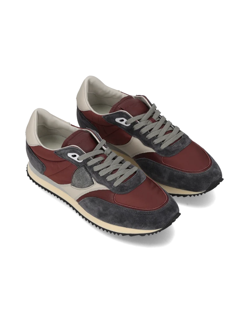 Sneakers Blville Men, Anthracite Grey Burgundy Ivory
