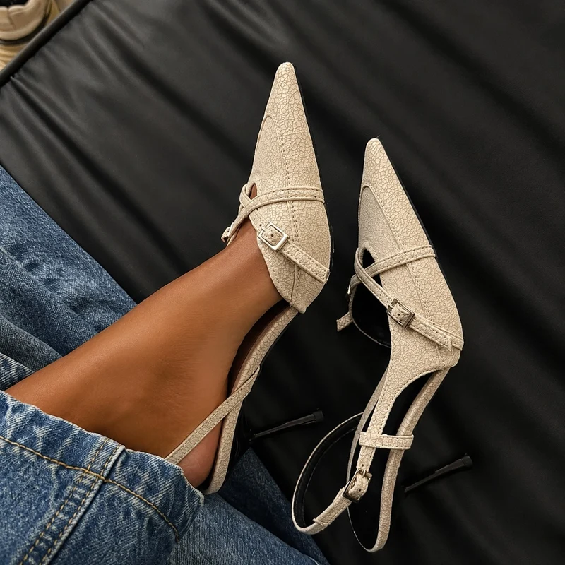 Pointed Toe Sandals with Strap Closure