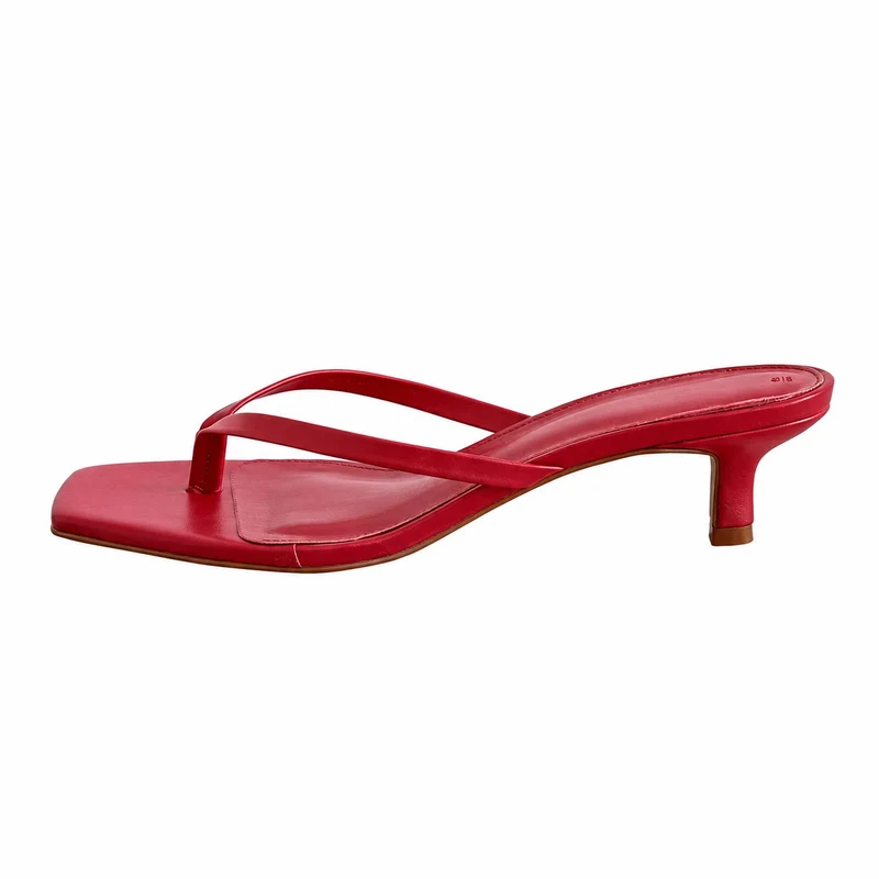 Thin Heel Sandals with Square Toe and Thin Straps