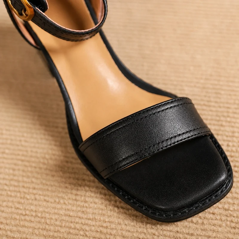 Comfortable Leather Heeled Sandals
