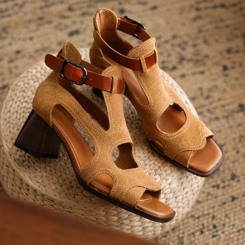 Genuine Leather Open Toe Sandals