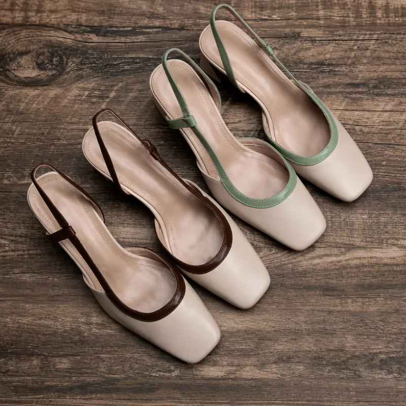 Elegant Gold Square Heel Sandals