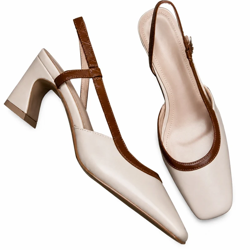 Elegant Gold Square Heel Sandals