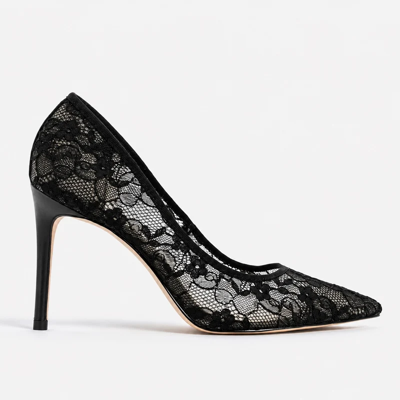 Floral Lace Thin Heel Sandals