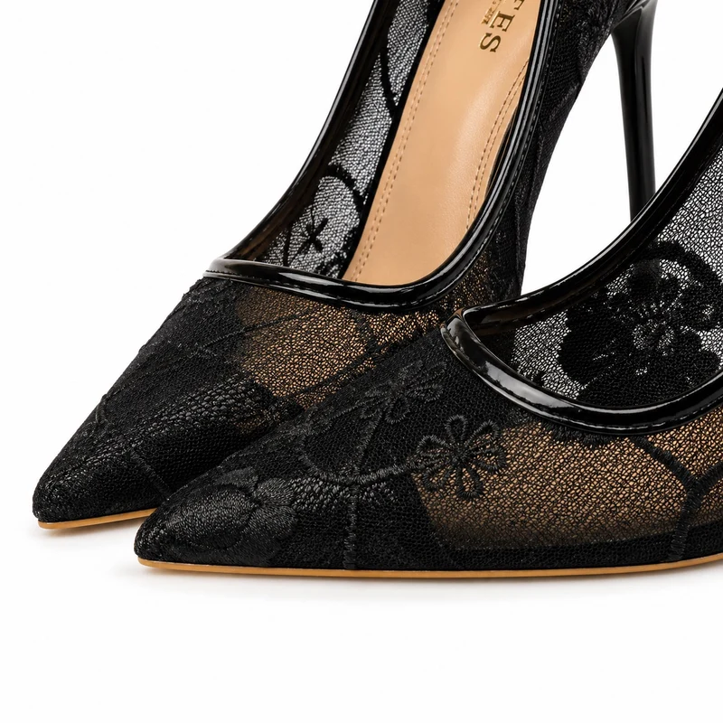 Floral Lace Thin Heel Sandals