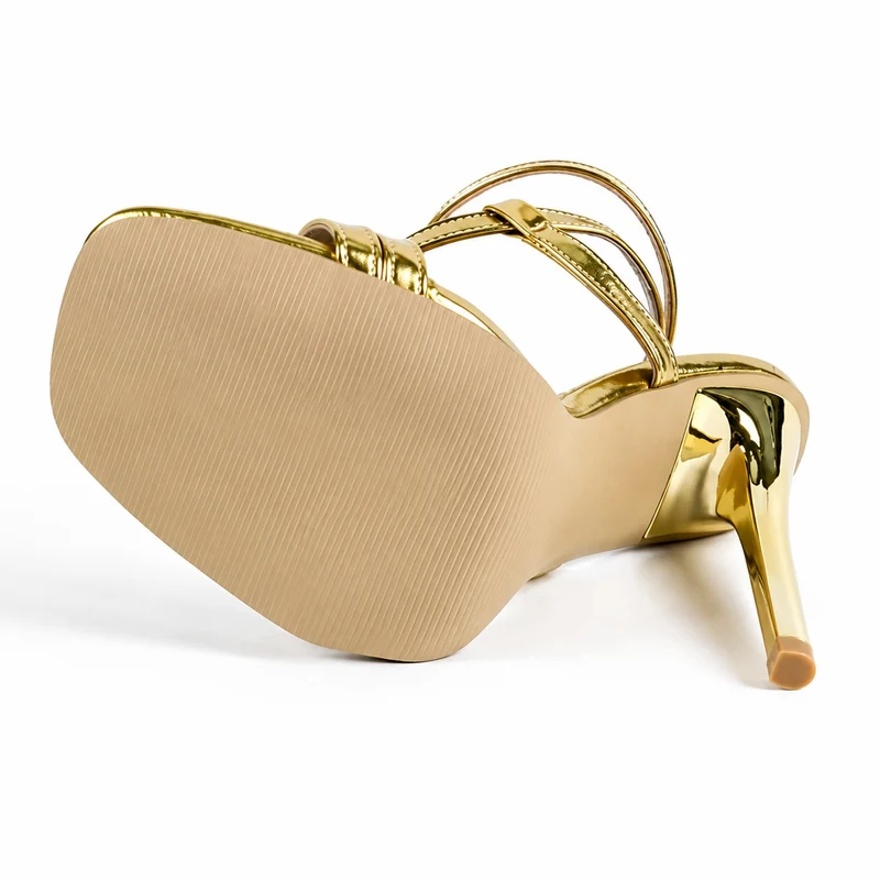 Gold High Heel Sandals