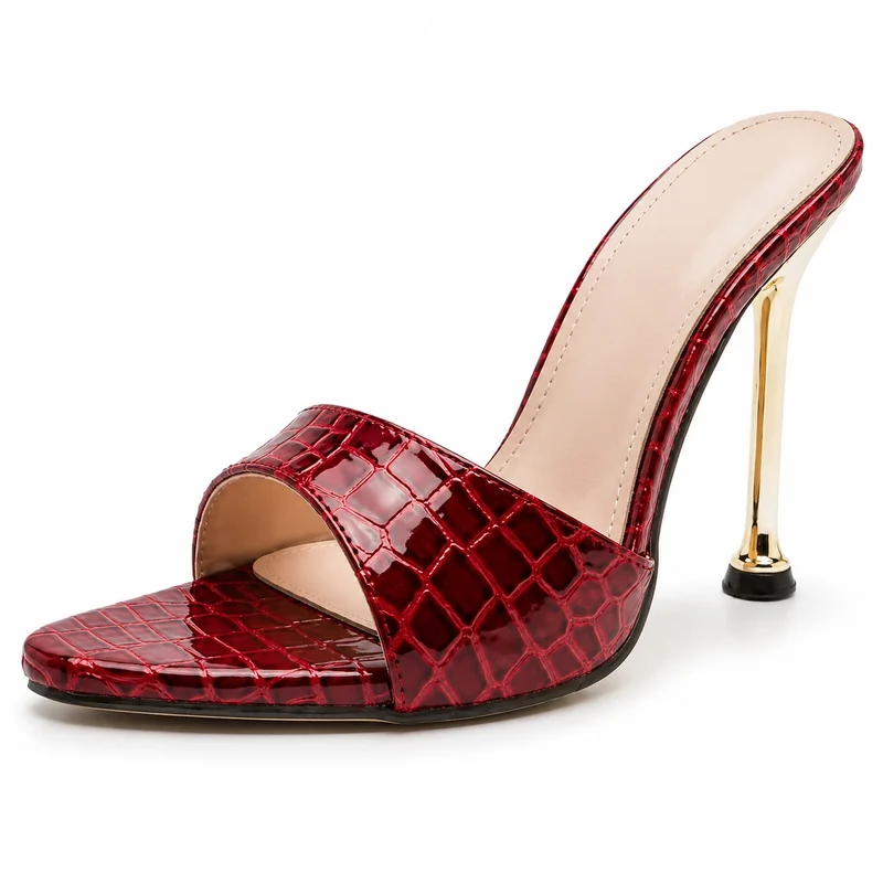 Chic Crocodile Heeled Sandals