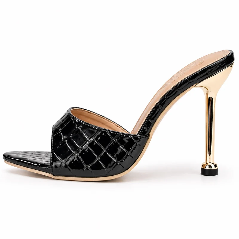 Chic Crocodile Heeled Sandals