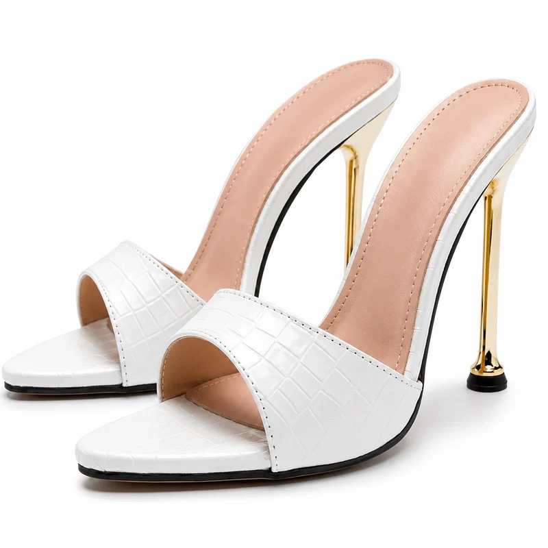 Chic Crocodile Heeled Sandals
