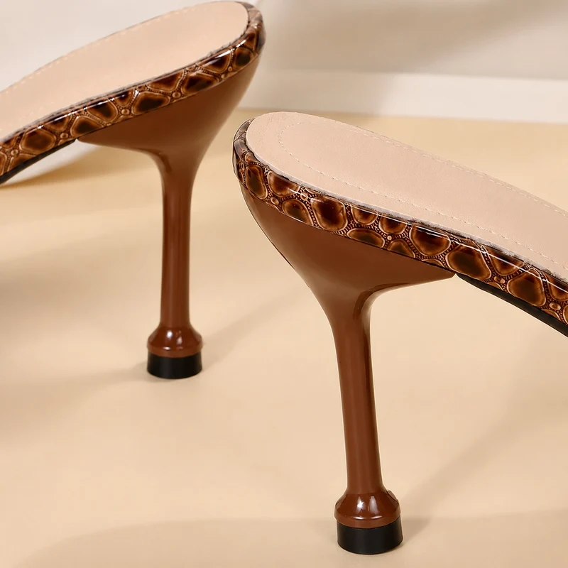 Chic Crocodile Heeled Sandals
