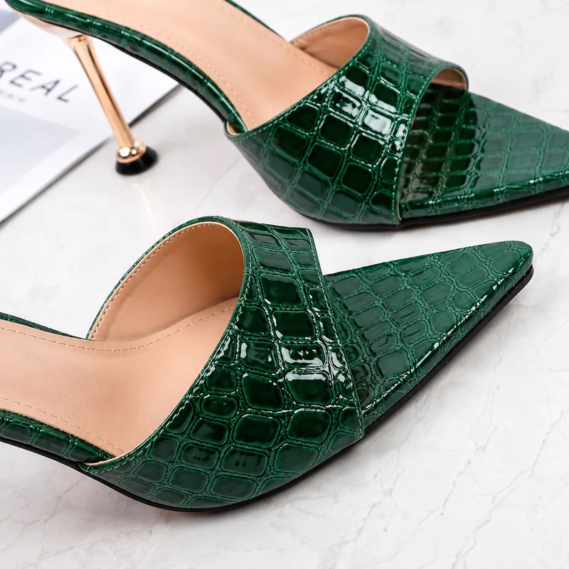 Chic Crocodile Heeled Sandals