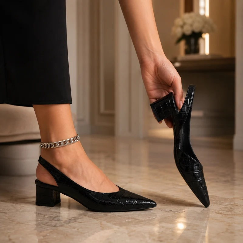 Square Heel Pumps Sandals