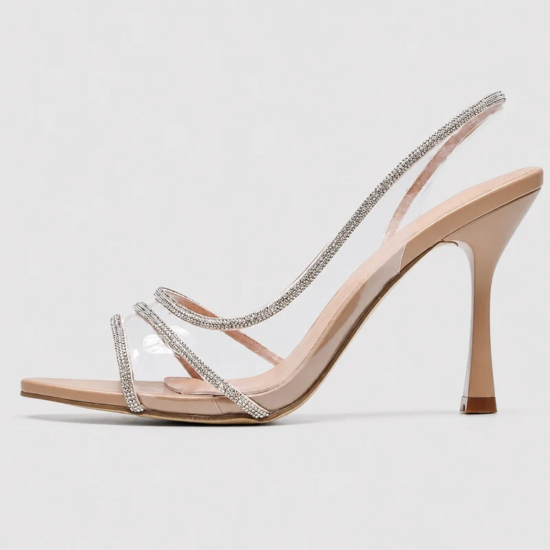 Elegant Clear Heel Sandals