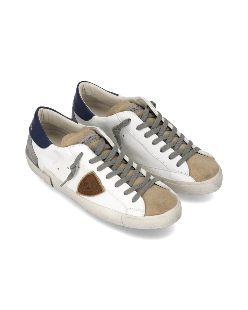 Sneakers Prsx Men, White Blue Grey