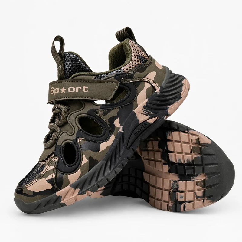 Boys' Breathable Camouflage Effect Sandal
