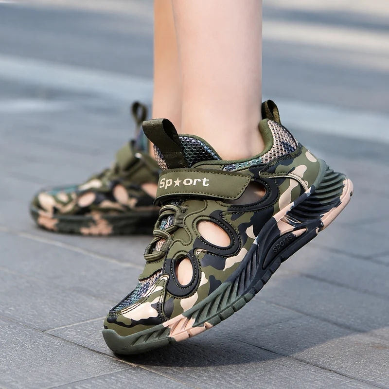 Boys' Breathable Camouflage Effect Sandal