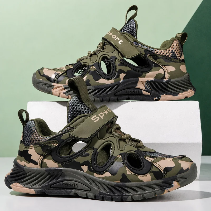 Boys' Breathable Camouflage Effect Sandal