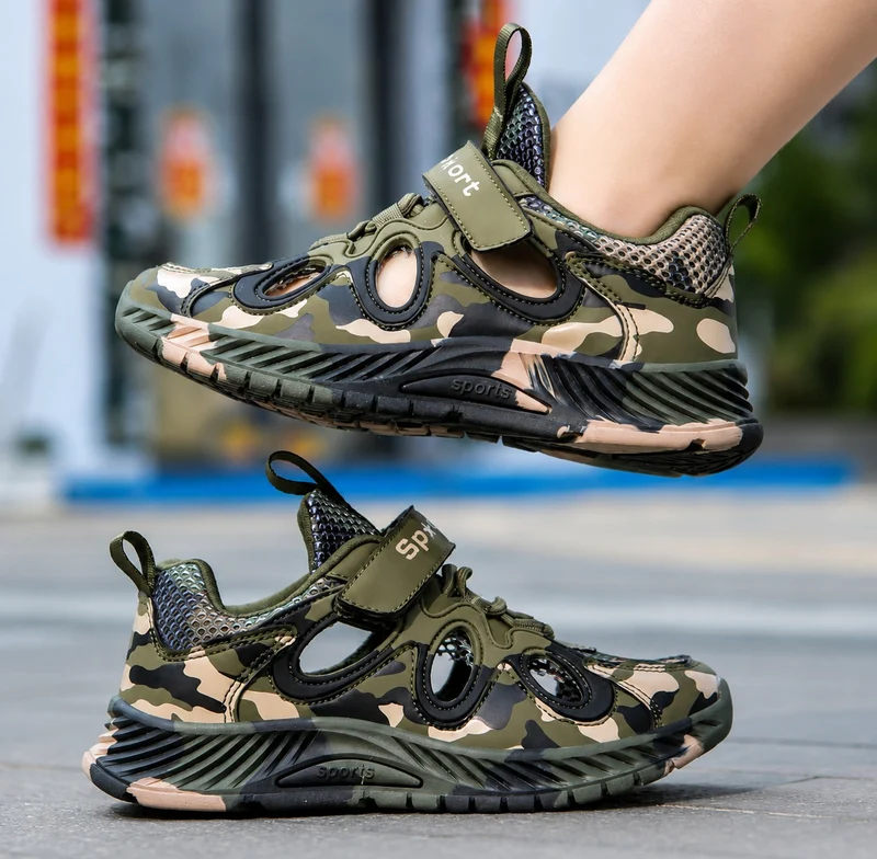 Boys' Breathable Camouflage Effect Sandal