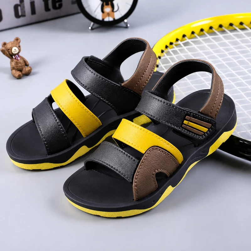 Boy's Summer Leather Sandal with Velcro