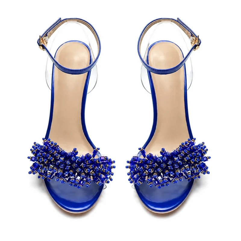 Navy Blue Open Sandal with Buckle Strap