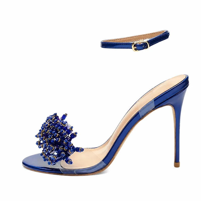 Navy Blue Open Sandal with Buckle Strap